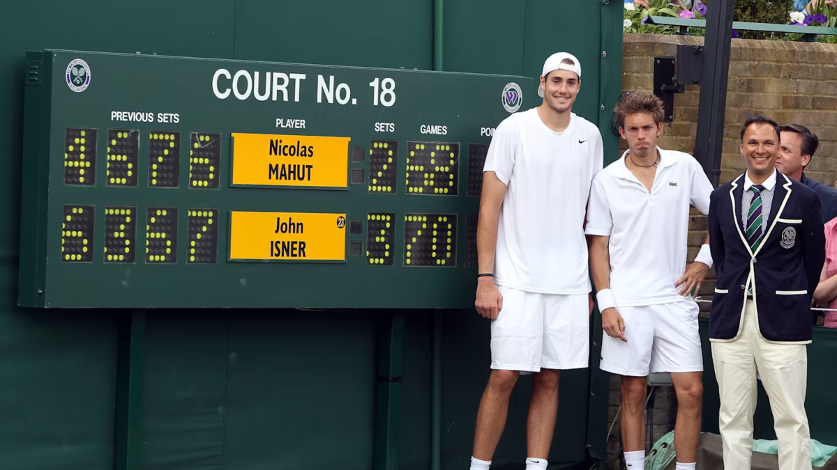 John Isner y Nicolas Mahut en el partido más largo tenis Wimbledon 2010 cancha 18
