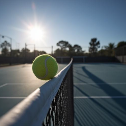 pelota de tenis toca la red y el punto sigue