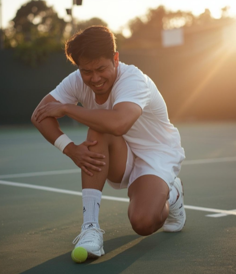 La rodilla sufre en cada frenazo y cambio de dirección, especialmente en pistas duras